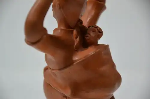 Keramik, Afrikanisch, schwangere Frau mit Kleinkind