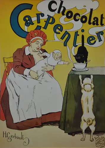 Werbegrafik, Poster, Chocolat Carpentier, Grafik von 1897, H. Gerbault