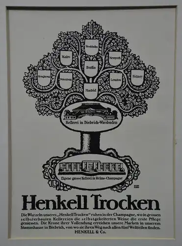 Werbegrafik, Henkell trocken, s/w