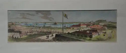 Stahlstich, koloriert, Panorama von Posa, F. Kaniß, etwa 1870