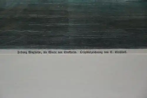 Holzschnitt, Festung Warholm, die Warte von Stockholm, Kirchhoff ,1870