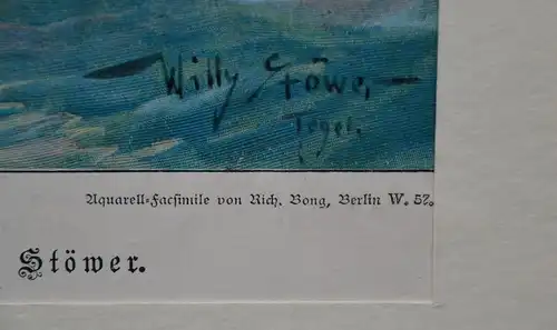 Druck, Aquarell von Willy Stöwer, Sommer an der Küste, etwa 1915