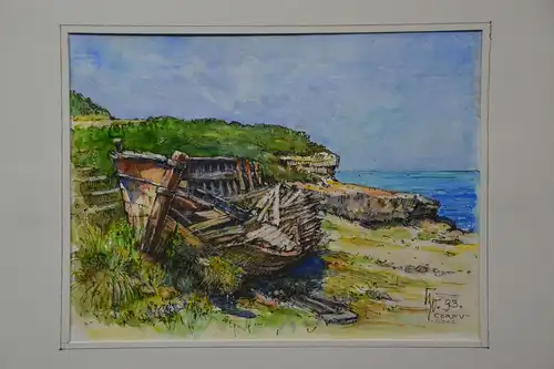 Aquarell, Bauer-Oltsch, Korfu-Sidari, 1993