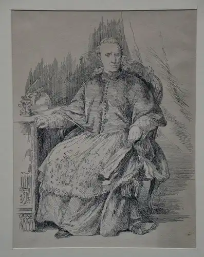 Kupferstich, Kardinal G. Antonelli, 1806-1876, Stich G. Flüggen, um 1850