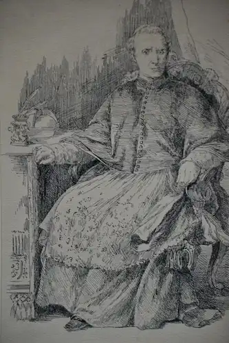 Kupferstich, Kardinal G. Antonelli, 1806-1876, Stich G. Flüggen, um 1850