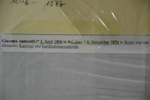 Kupferstich, Kardinal G. Antonelli, 1806-1876, Stich G. Flüggen, um 1850