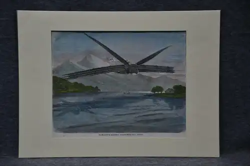 Stahlstich, Die Kaufmann´sche Flugmaschine, etwa 1930