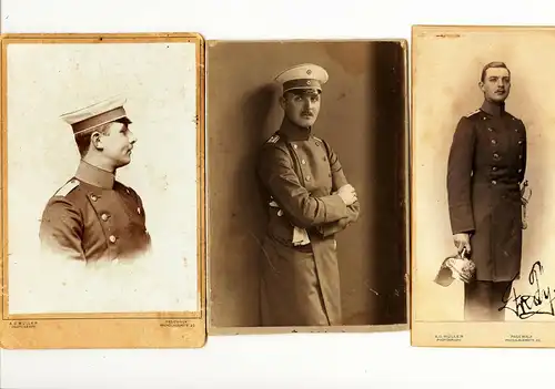 Fotografie,3 Stück,Kürassier Offizier, Kavalerie Preußen 1901.,Foto,Haase