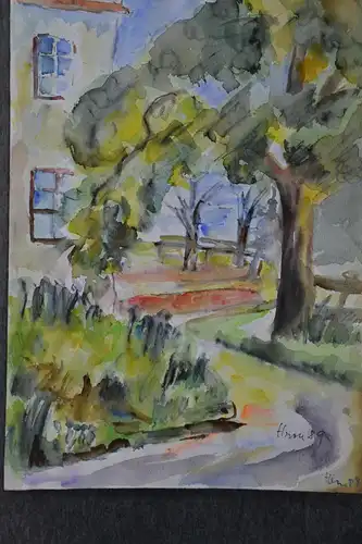 Aquarell, Bäume, Hron, 1990