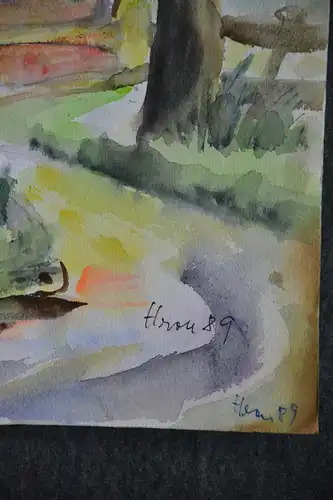 Aquarell, Bäume, Hron, 1990