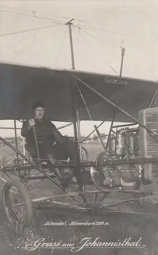 Fotografie, s/w, Flugzeug, Schendel Höhenrekord,1911