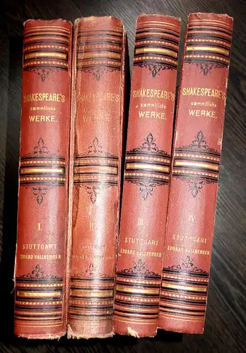 4 Bücher,Shakespeare,Gesamt.,Illust.William J.Gilbert,Übers. W.v. Schlegel,1875