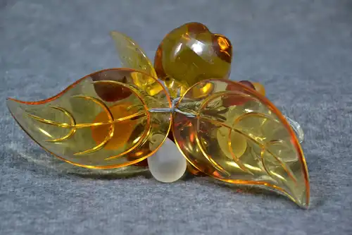 Glas, Schmuck, Brosche, Blätter mit Trauben