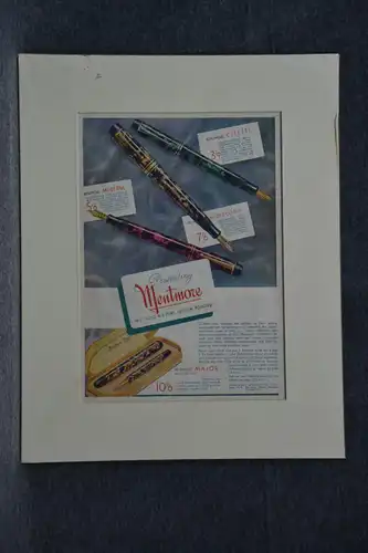 Druck, Werbung, Mentmore Writing Set, Werbeplakat 1934,im Passepartout