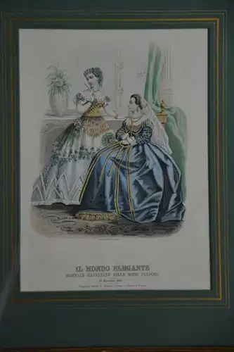 Stahlstich, koloriert, Il Mondo elegante, 1866