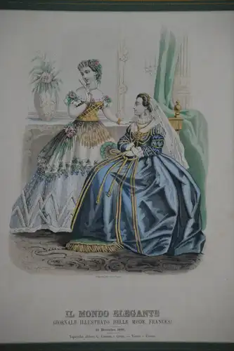 Stahlstich, koloriert, Il Mondo elegante, 1866