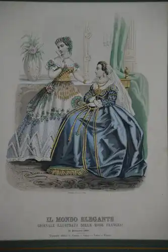 Stahlstich, koloriert, Il Mondo elegante, 1866