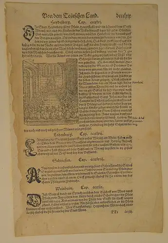 Buch,Von dem Teutschen Land,Einzelblatt a. e.alten Chronik,Sebastian Franck,1530