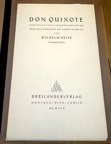 Don Quixote,24 handkolrierte Linolschnitte,Wilhelm Heise,München1919,i.Mappe,