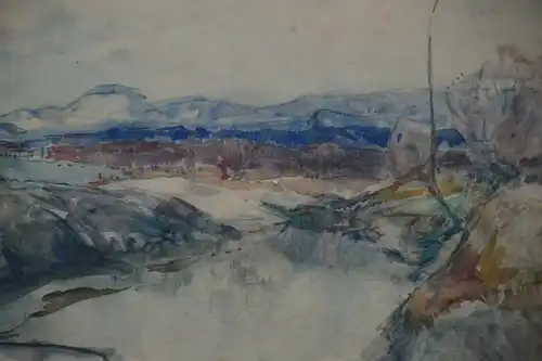 Aquarell, Otto Miller-Diflo, Landschaft mit Bergen, etwa 1930, unsign.