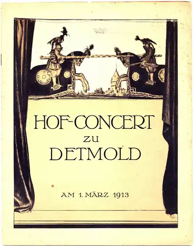 Programmheft,Hofkonzert zu Detmold,1913,8 Seiten plus Deckel