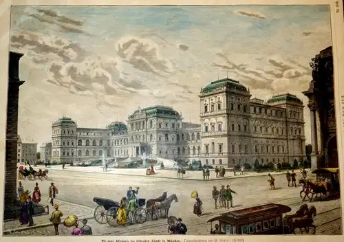 Holzschnitt,koloriert,ca.1870,neue Akademie d.bild.Künste in München