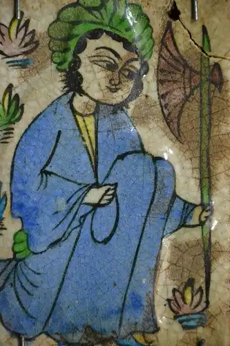 Kachel, Persien, figürliche Darstellung, 19 Jh.
