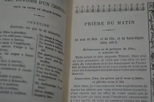 Gebetbuch, Paroissien, Frankreich, Brevier, Horn, mit Abbildungen, etwa 1850