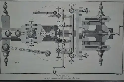 Stahlstich, Horlogerie , Plan de la Machine, gest. Bernard, etwa 1900