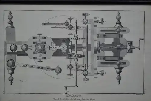 Stahlstich, Horlogerie , Plan de la Machine, gest. Bernard, etwa 1900