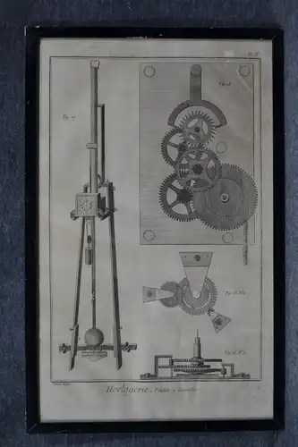 Stahlstich, Horlogerie , Pendule a secondes, gest. Bernard, etwa 1900