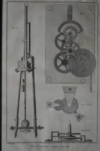 Stahlstich, Horlogerie , Pendule a secondes, gest. Bernard, etwa 1900