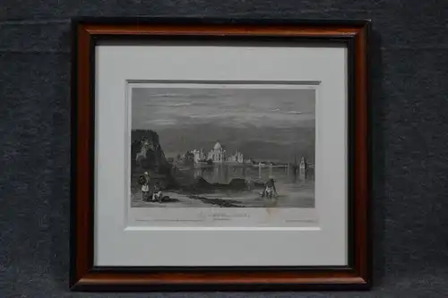 Stahlstich, Indien, Taj Mahal, Agra, etwa 1900,Baxard, Kunstanst. Hildburghausen