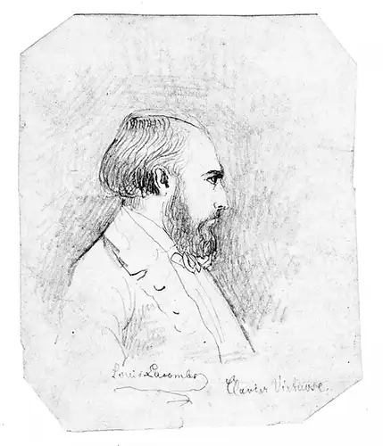 Bleistiftzeichnung,v.Hagen,Portrait,Klaviervirtuose,Louis Lacombe,um