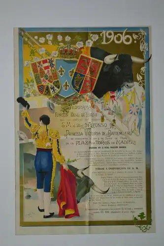 Lithografie, Stierkampf, Gran Corrida extraordinaria, 1906, Spanien, Madrid