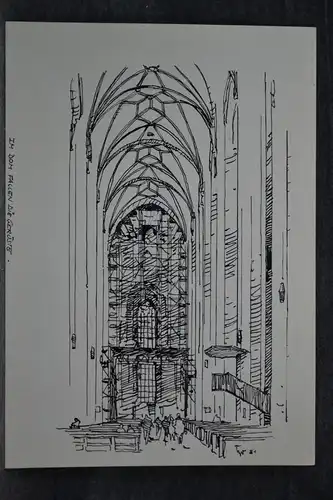 München,Tuschfederzeichnung,Bauer-Oltsch,Original,München, Dom