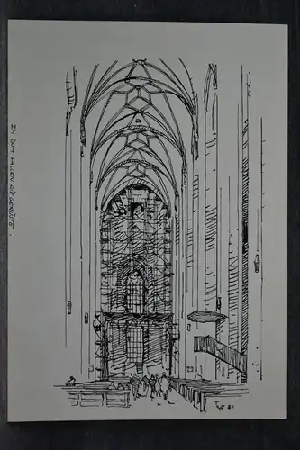 München,Tuschfederzeichnung,Bauer-Oltsch,Original,München, Dom