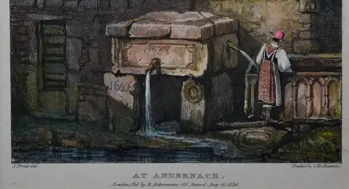 Lithografie,koloriert, Andernach, 1824, by. R. Ackermann, London