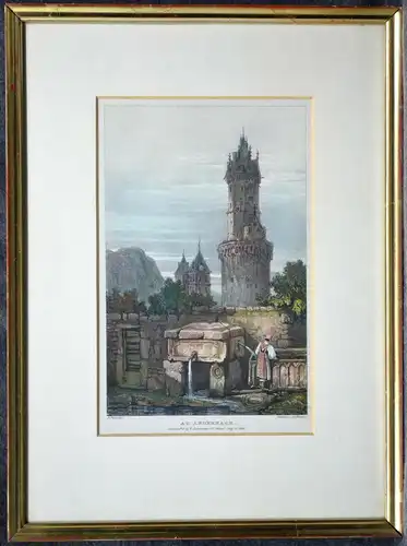 Lithografie,koloriert, Andernach, 1824, by. R. Ackermann, London