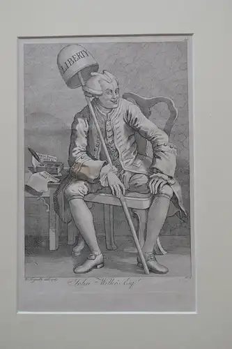 Kupferstich, John Wilkes,Liberty, Stich von William Hogarth, Mitte 18. Jhdrt.