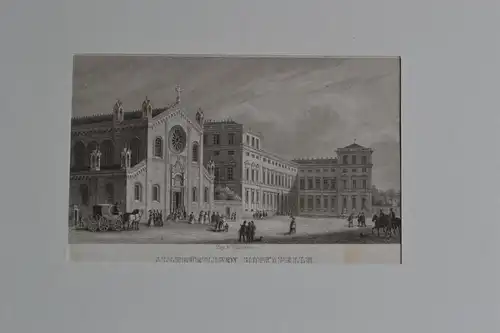 Stahlstich, Allerheiligen Hofkapelle München, etwa 1860, Mey & Widmayer