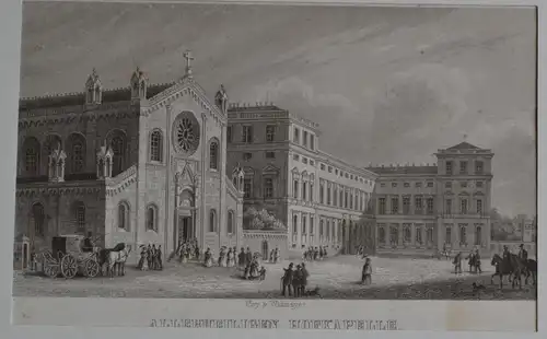 Stahlstich, Allerheiligen Hofkapelle München, etwa 1860, Mey & Widmayer