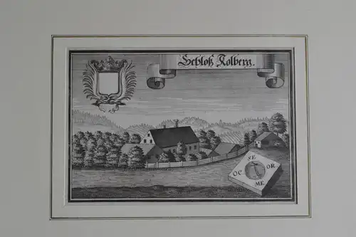 Kupferstich,Michael Wening, Schloß Kolberg, um 1726