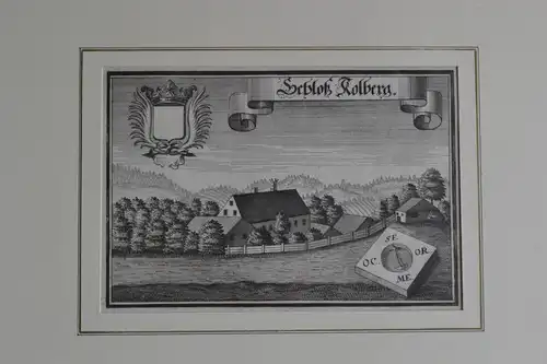 Kupferstich,Michael Wening, Schloß Kolberg, um 1726