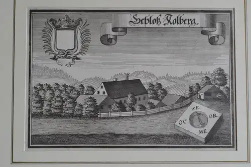 Kupferstich,Michael Wening, Schloß Kolberg, um 1726
