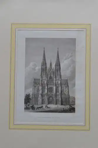 Stahlstich, Votivkirche, Wien, Bibl. Inst. Hildburghausen, ca. 1850