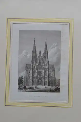 Stahlstich, Votivkirche, Wien, Bibl. Inst. Hildburghausen, ca. 1850