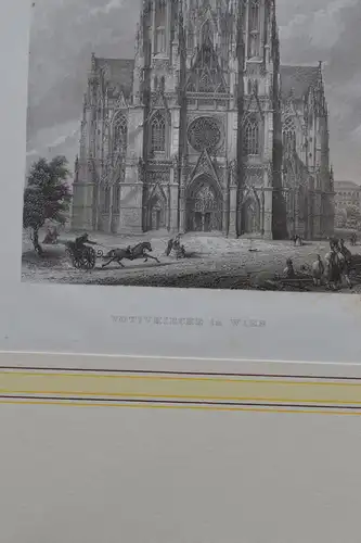 Stahlstich, Votivkirche, Wien, Bibl. Inst. Hildburghausen, ca. 1850