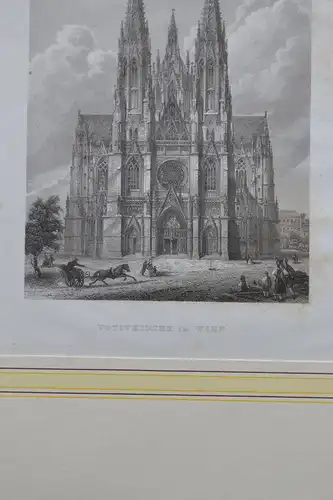 Stahlstich, Votivkirche, Wien, Bibl. Inst. Hildburghausen, ca. 1850