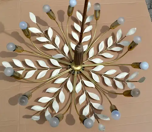 Deckenlampe, floral, Vereinigte Werkstätten München, 14 flammig, 1957